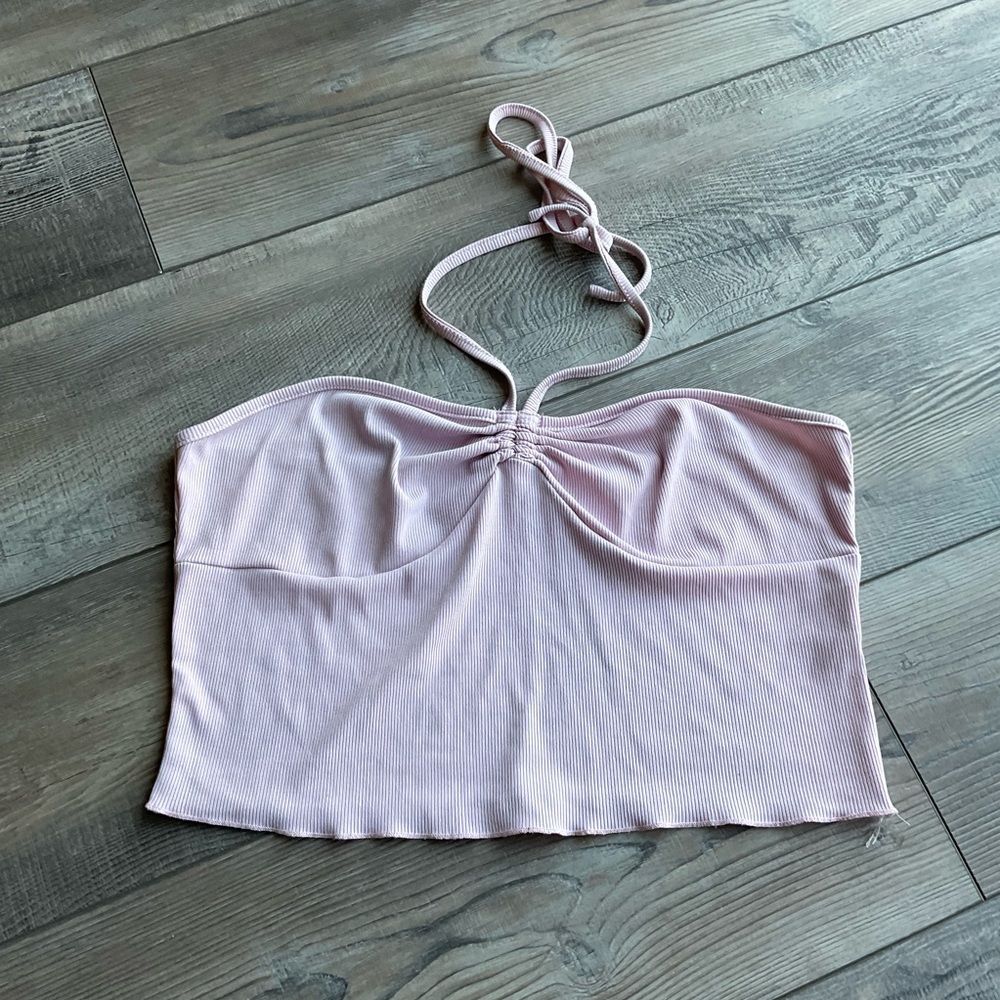 Pink Halter Neck Women's Top